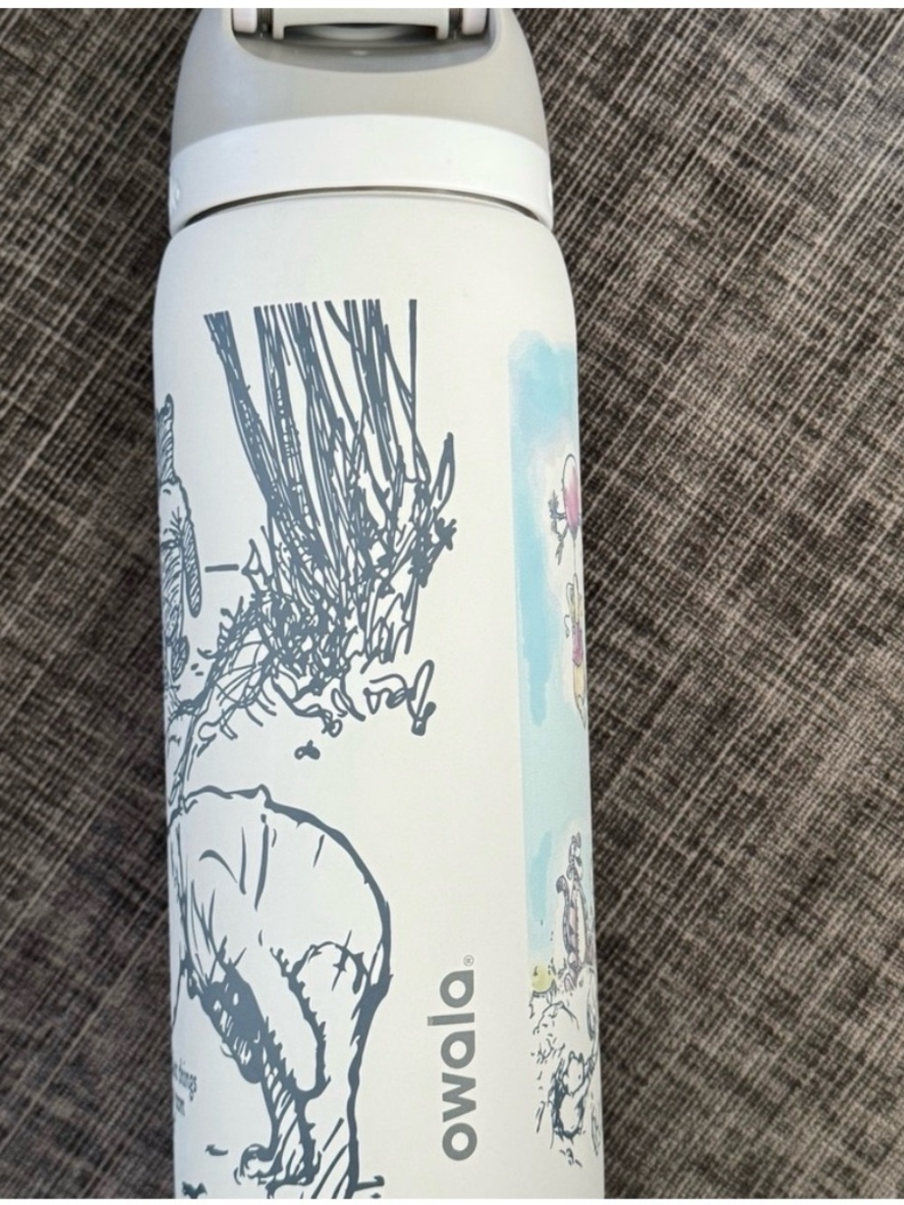 Owala White & Light Blue Printed Stainless Water Bottle